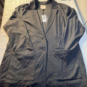 Torrid Black Linen Casual Blazer Jacket 2X 18-20 NWT Workwear Lightweight